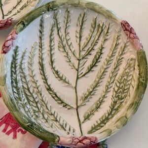 Neiman Marcus Vintage Figural Asparagus
Salad Plates Made in Italy Majolica